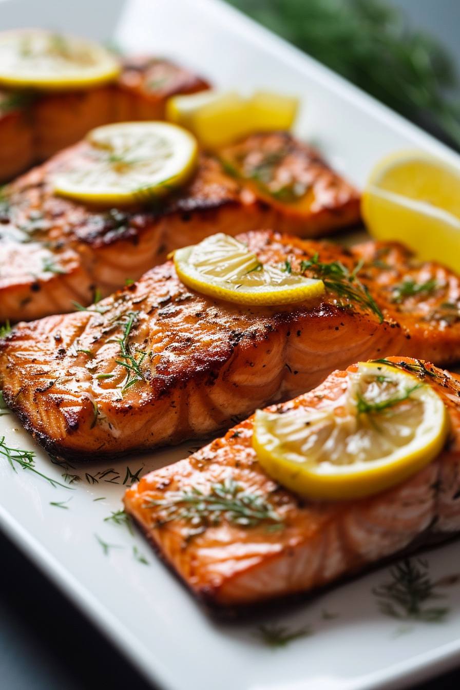 Keto Pan Seared Salmon Served