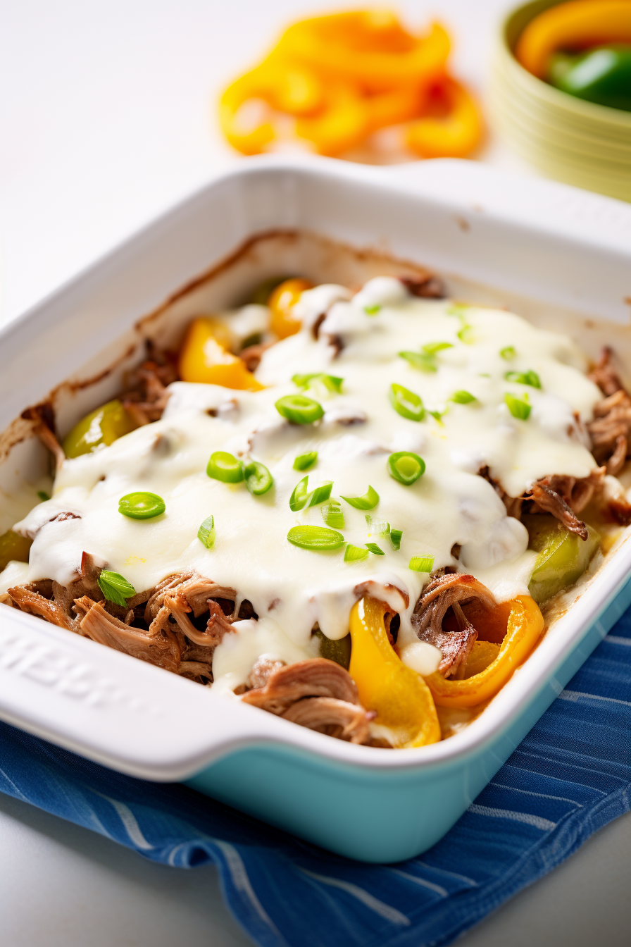 Keto Philly Cheesesteak Casserole in the Oven