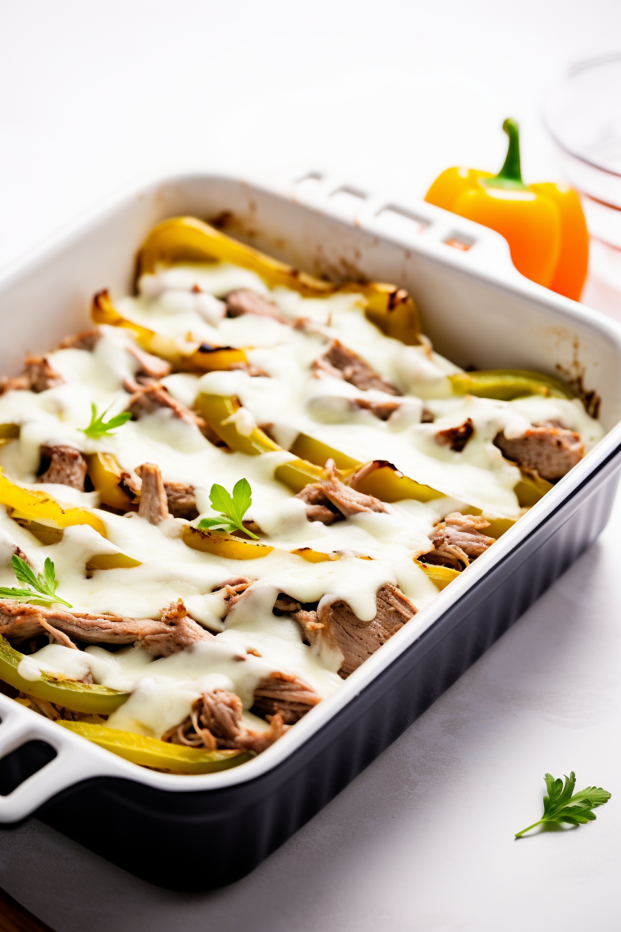 Keto Philly Cheesesteak Casserole