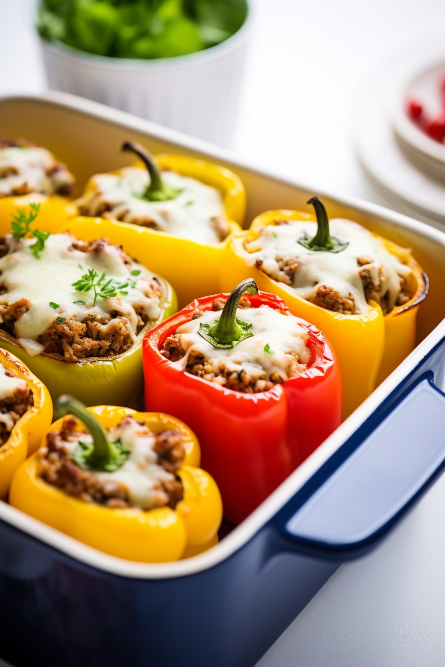 Preparing Keto Stuffed Peppers
