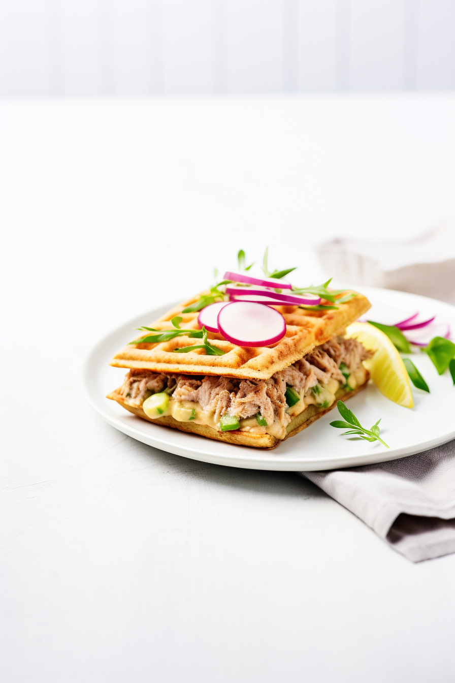 Keto Tuna Melt Chaffle Ready to Serve