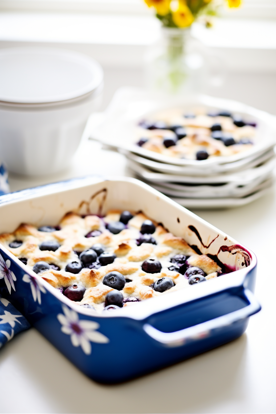 Preparing Low Carb Blueberry Cobbler