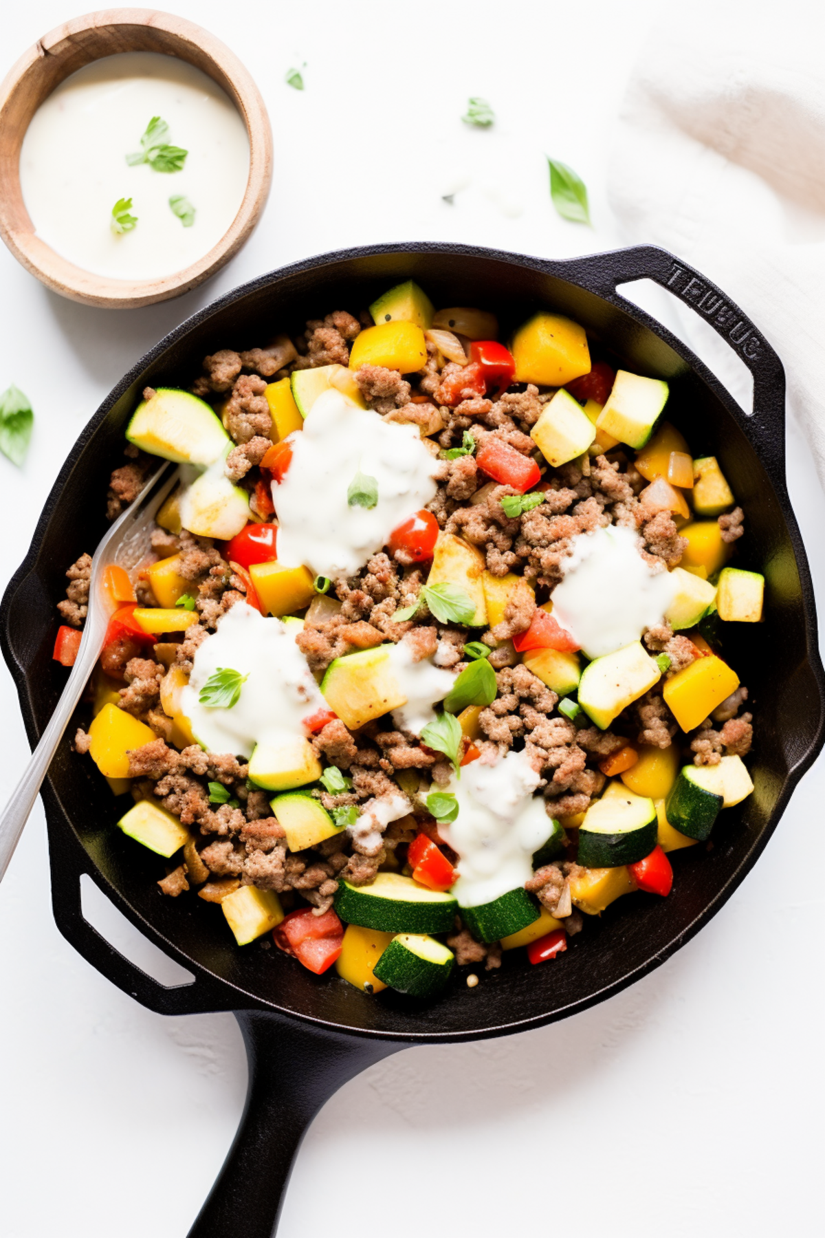 mexican zucchini and ground beef skillet_001
