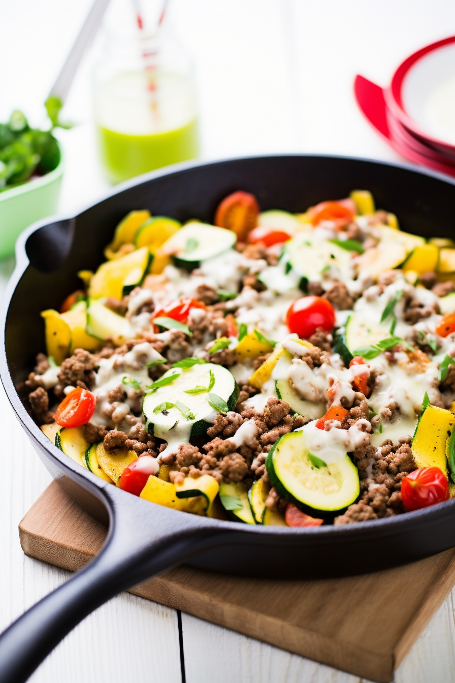 Mexican Zucchini and Ground Beef Skillet