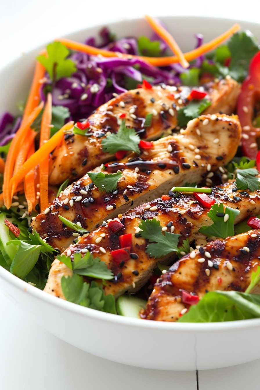 Preparing Asian Keto Chicken Salad