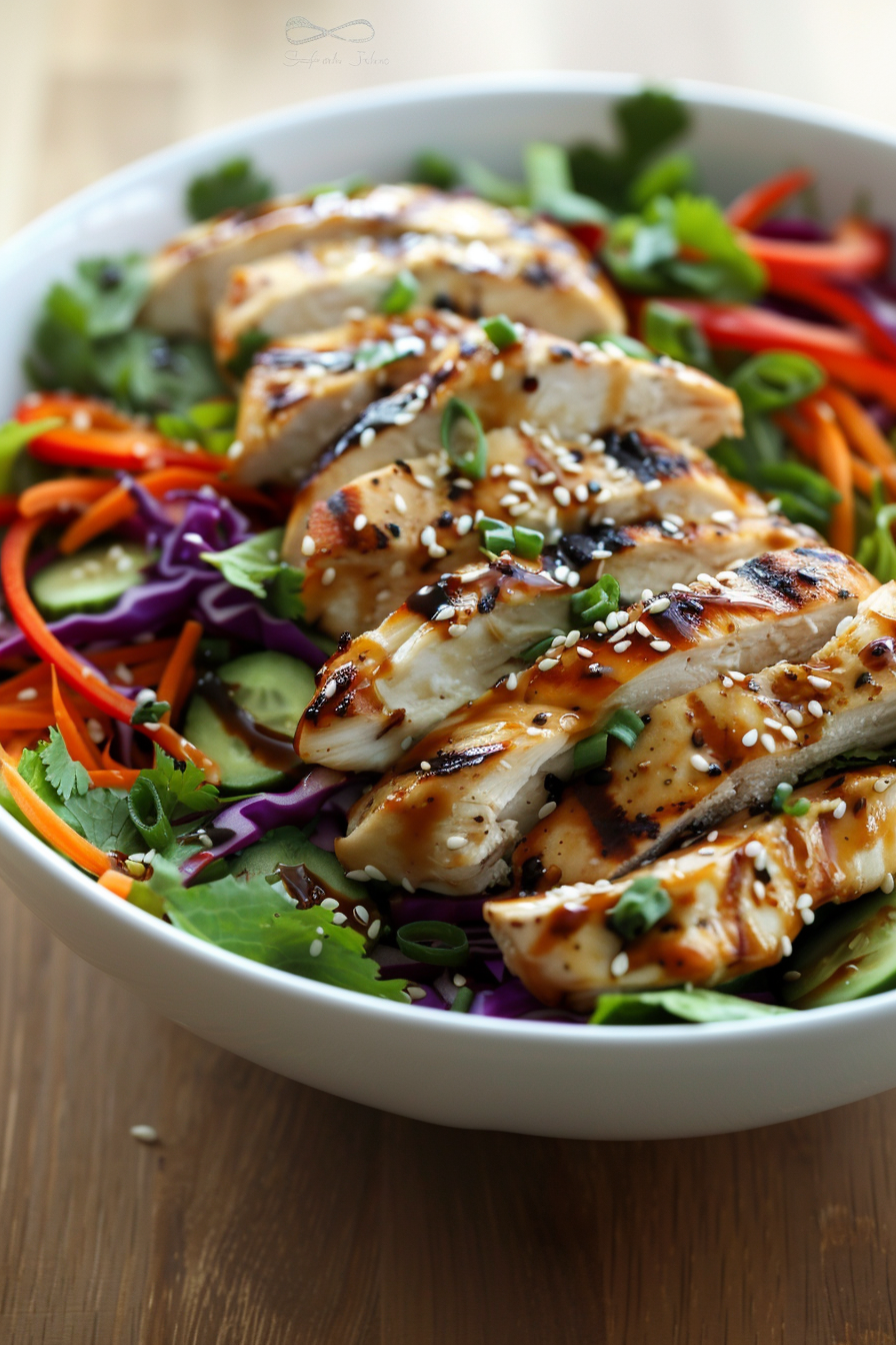 Asian Keto Chicken Salad with Ginger Sesame Dressing