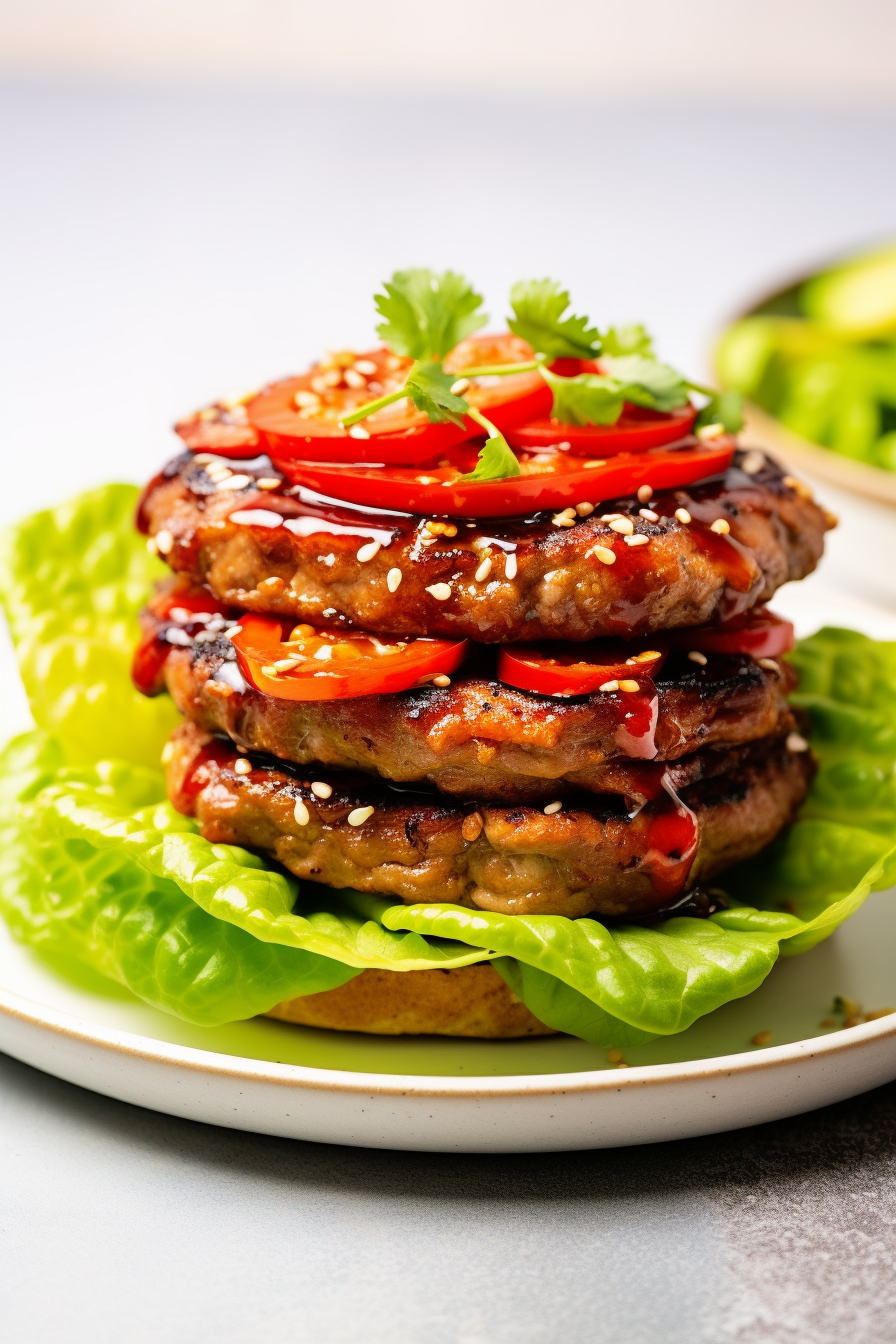 Asian Pork Keto Burgers with Ginger and Garlic