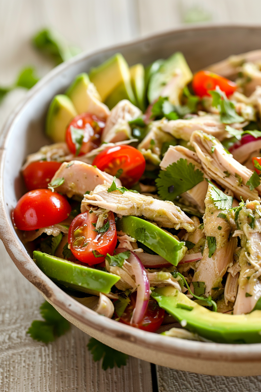 Preparing Avocado Chicken Salad
