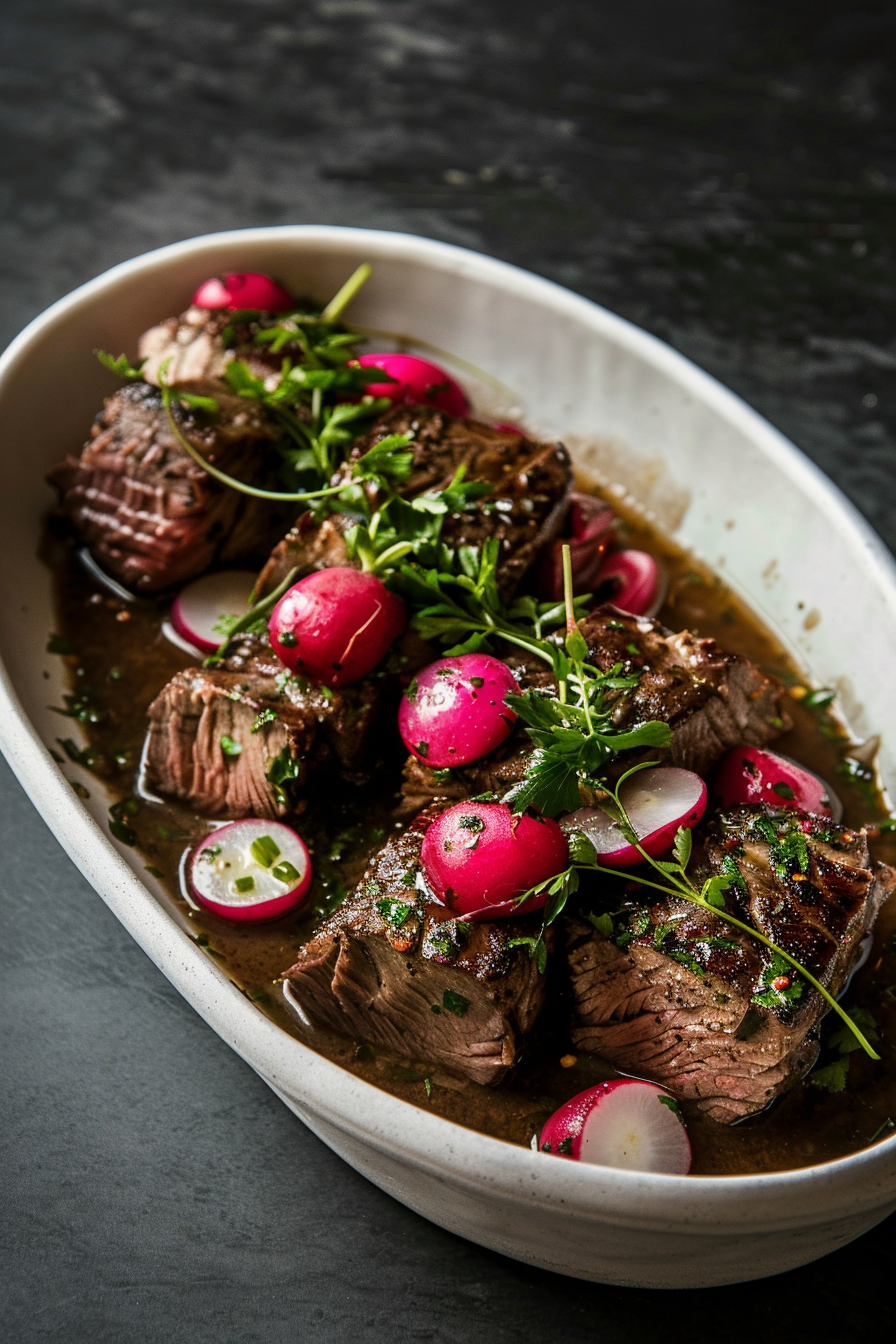 Ingredients for Beef Keto Pot Roast with Radishes