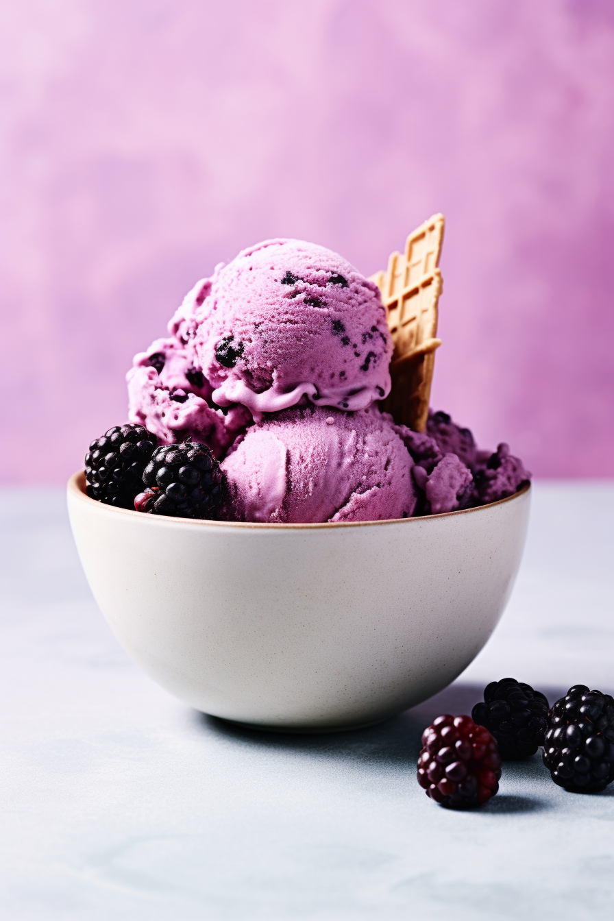 Blackberry Chocolate Chip Keto Ice Cream
