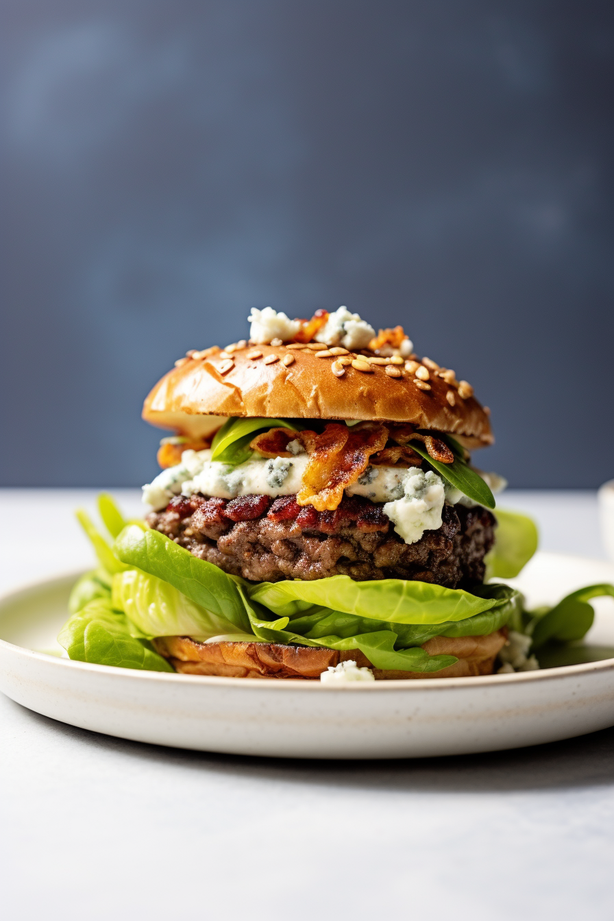 Caramelized Onion and Blue Cheese Keto Burgers