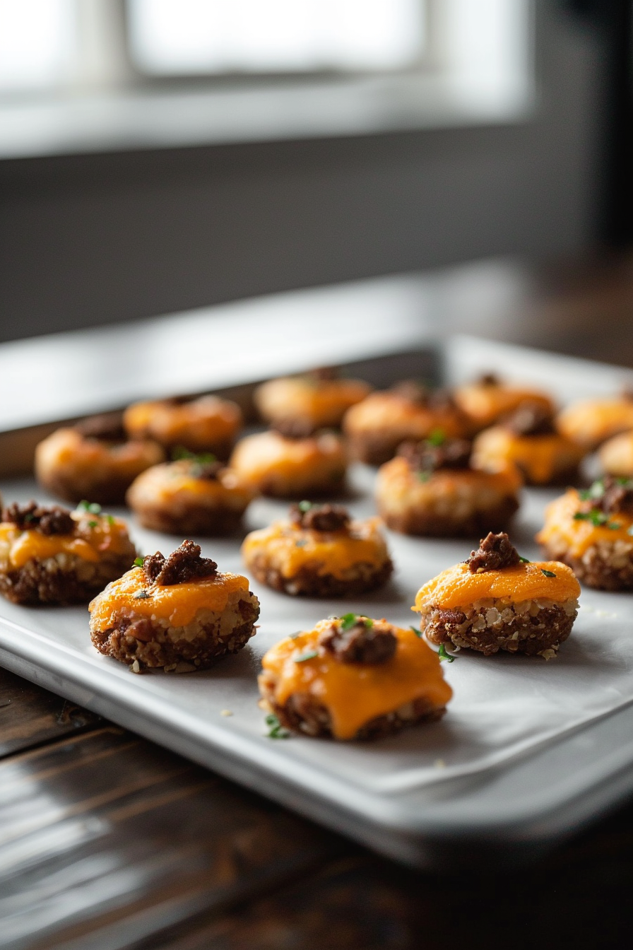 Cheesy Keto Cauliflower Tots with Ground Beef