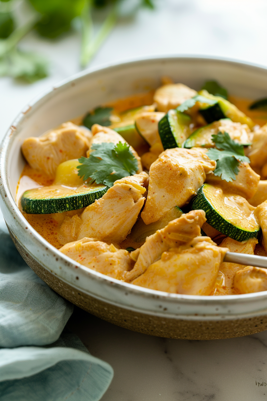 Chicken and Zucchini Curry Cooking