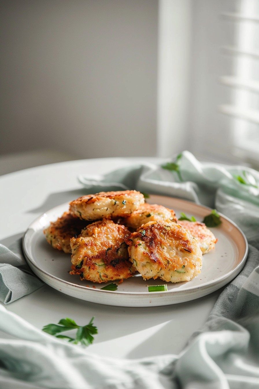 Preparing Chicken and Zucchini Fritters