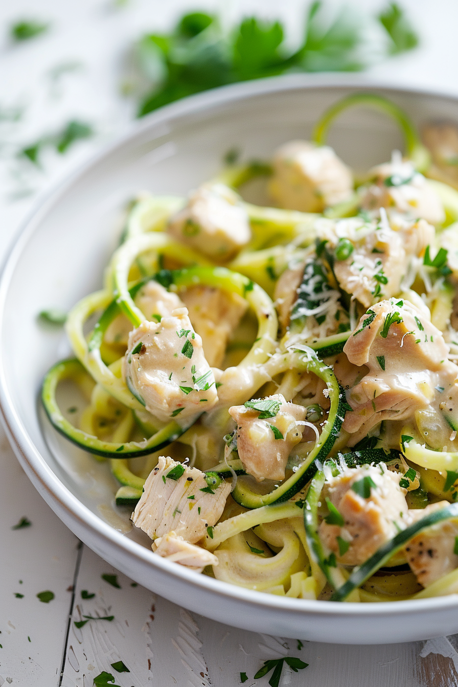 Ingredients for Chicken and Zucchini Noodle Alfredo