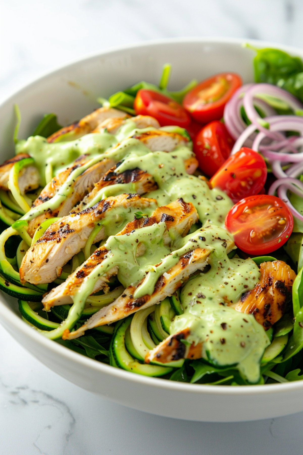 Chicken and Zucchini Salad with Avocado Dressing_001