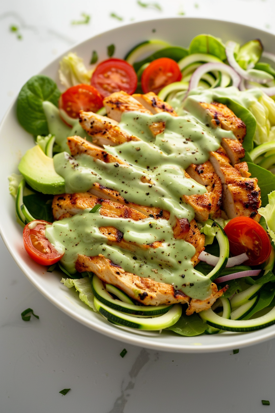 Preparing Chicken and Zucchini Salad