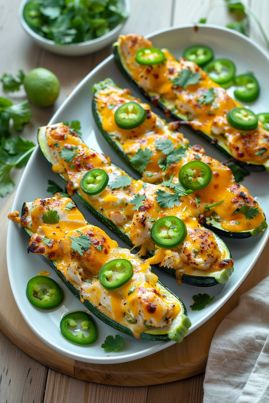 Preparing Chicken Stuffed Zucchini