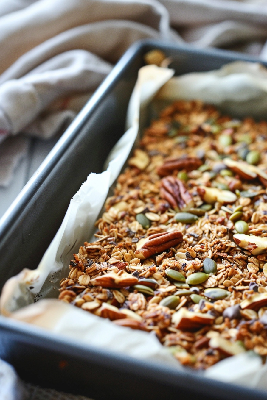 Baked Chocolate Chip Keto Granola Bars