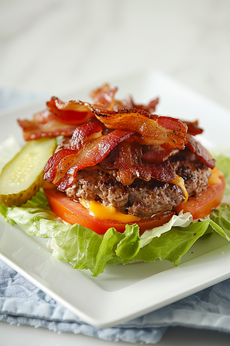 Assembled Keto Beef Burger