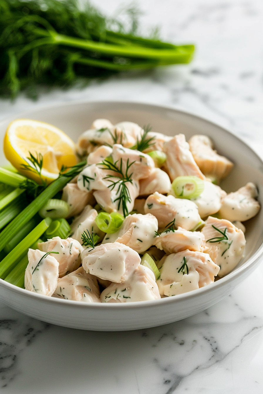 Preparing Keto Chicken Salad