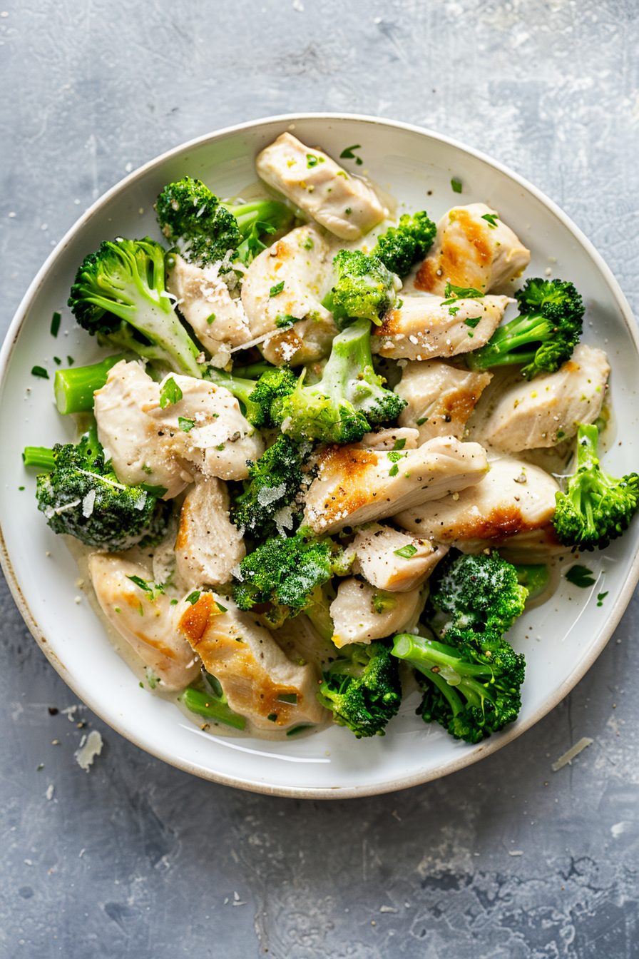 Finished Keto Chicken Alfredo Dish