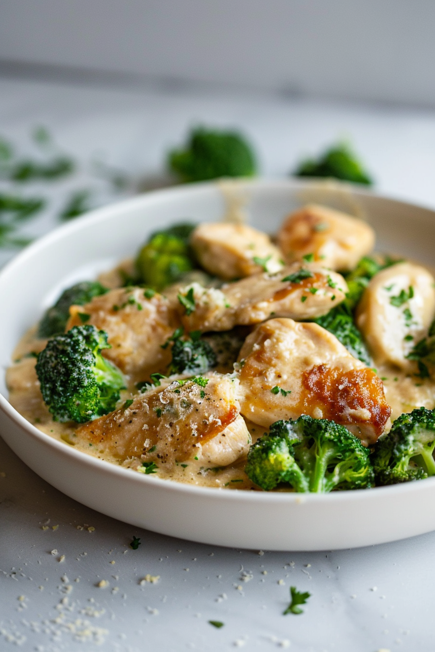 Keto Chicken Alfredo Cooking Process