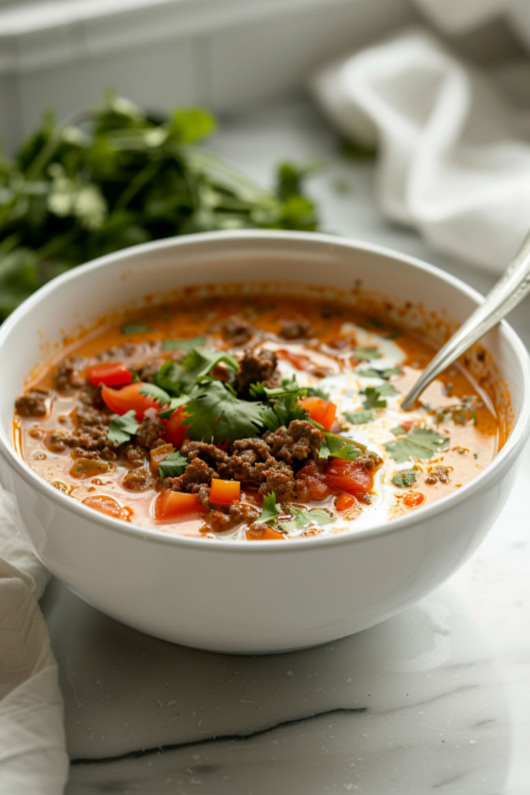 Creamy Keto Taco Soup with Ground Beef_001