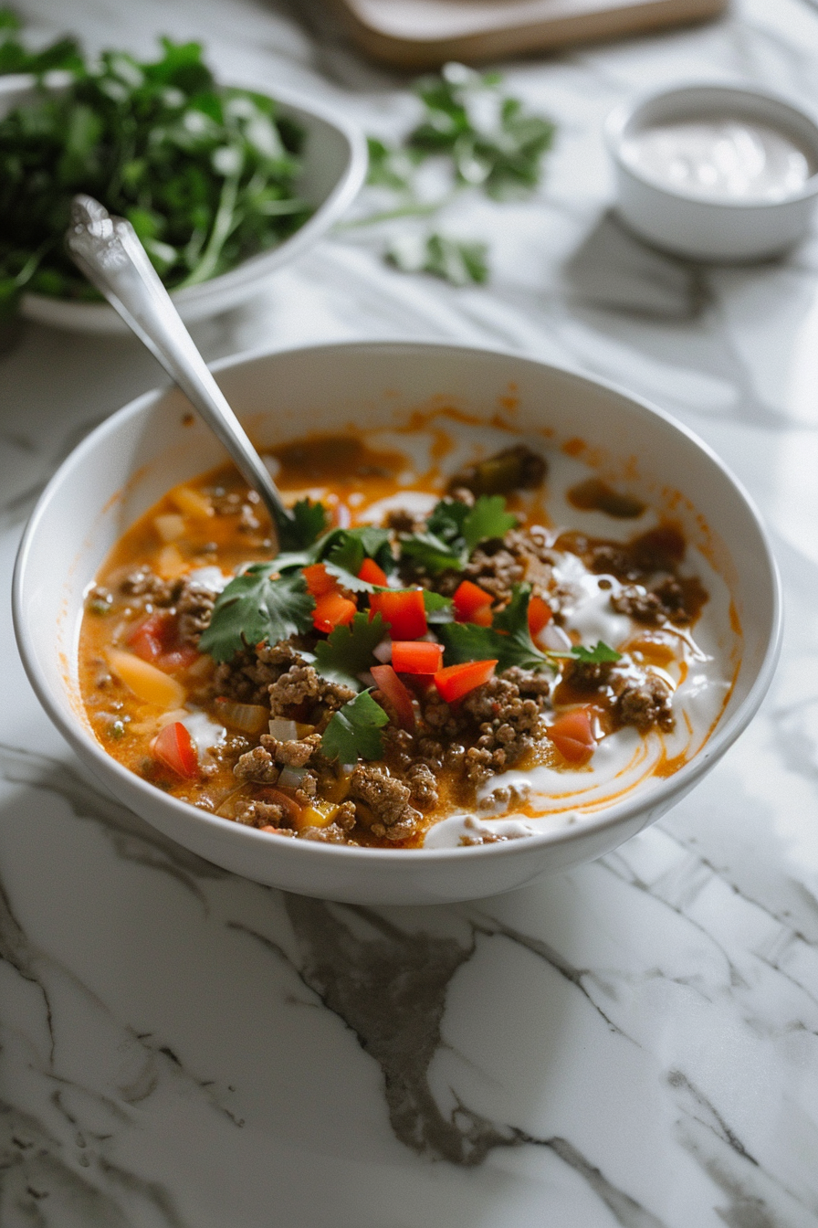 Creamy Keto Taco Soup Cooking