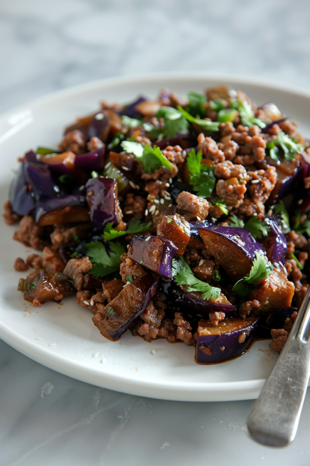 Easy Keto Recipe Eggplant and Ground Beef StirFry for a Healthy Meal