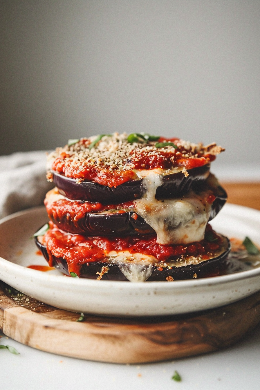 Baked Eggplant Parmesan Stacks