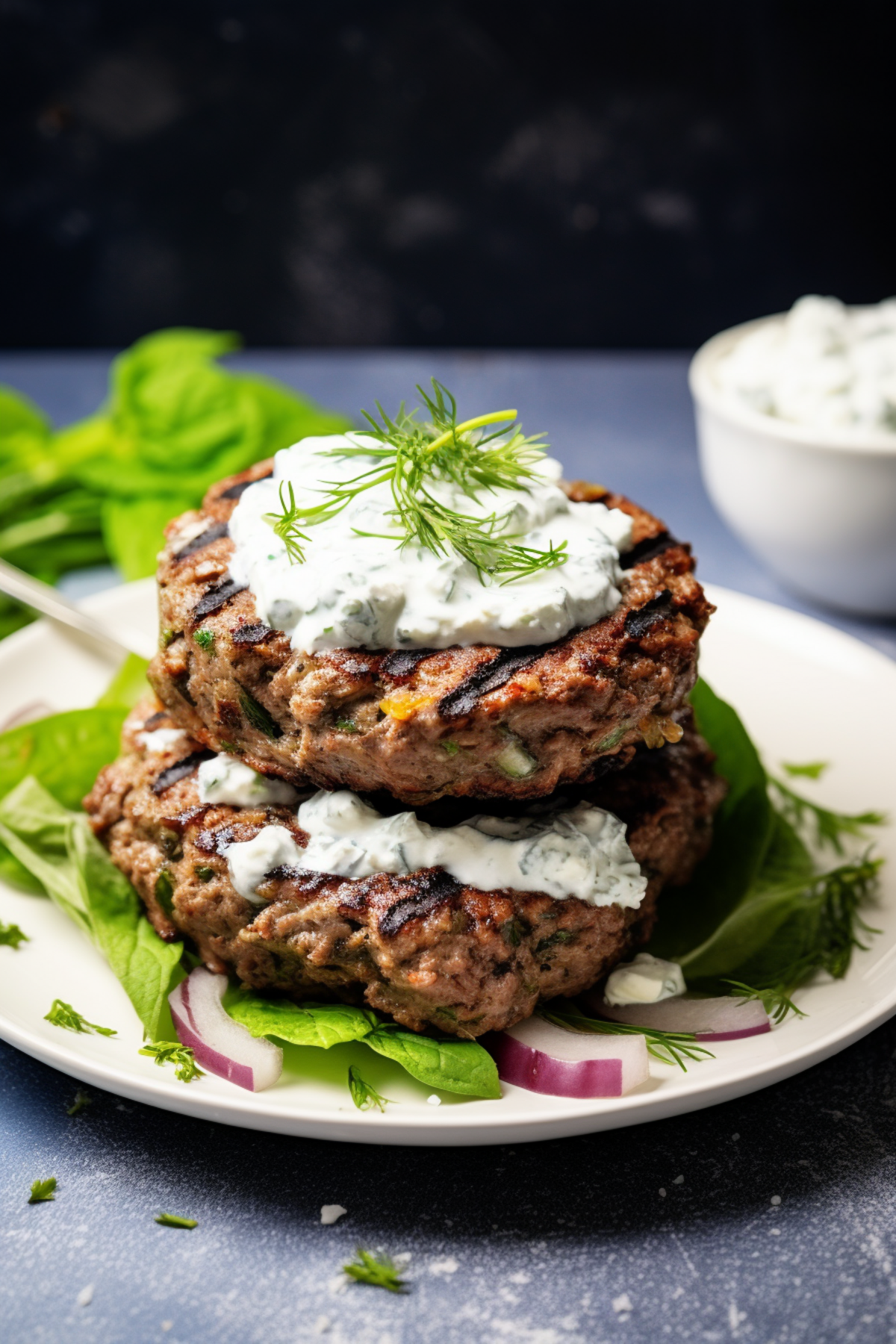 Greek Keto Burgers with Tzatziki Sauce_001