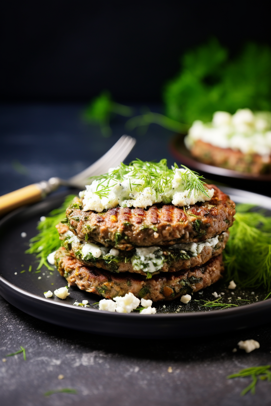 Preparing Greek Keto Burgers