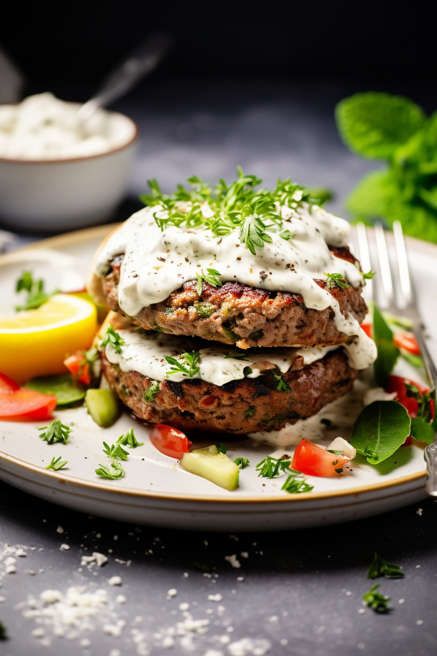 Greek Keto Burgers with Tzatziki Sauce