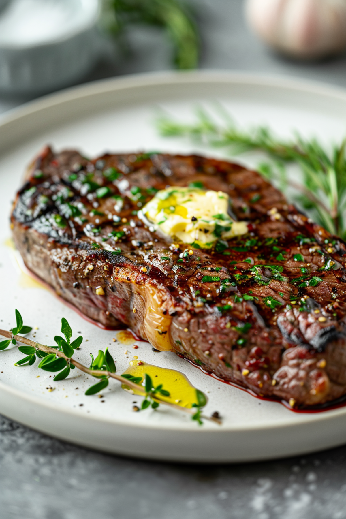 Grilled Ribeye Steak with Garlic Herb Butter_001