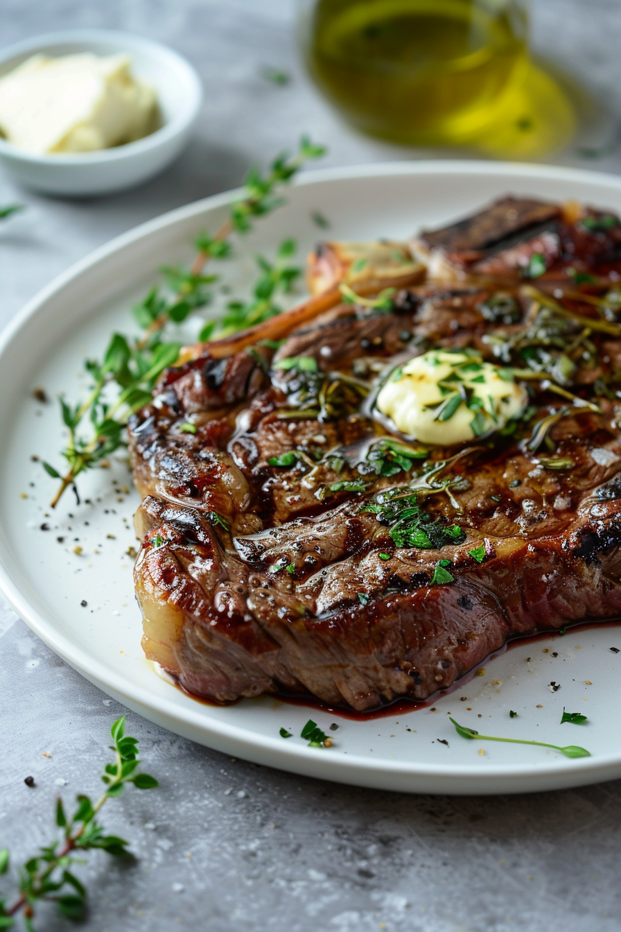 Grilled Ribeye Steak Resting
