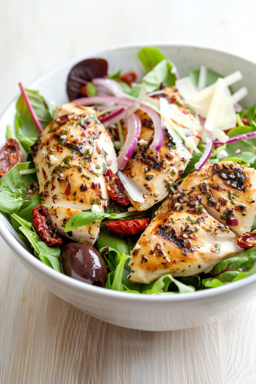 Italian Keto Chicken Salad with Sun-Dried Tomatoes