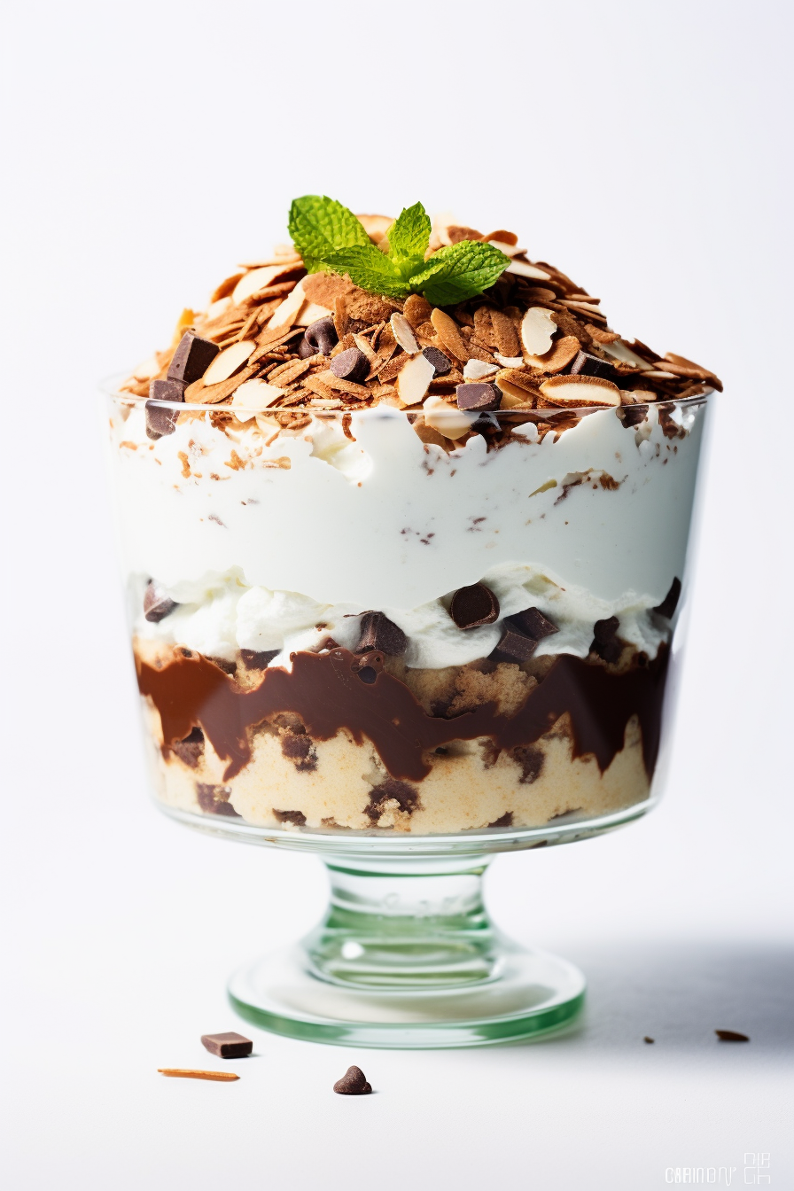 Layering Keto Almond Joy Whipped Cream Trifle