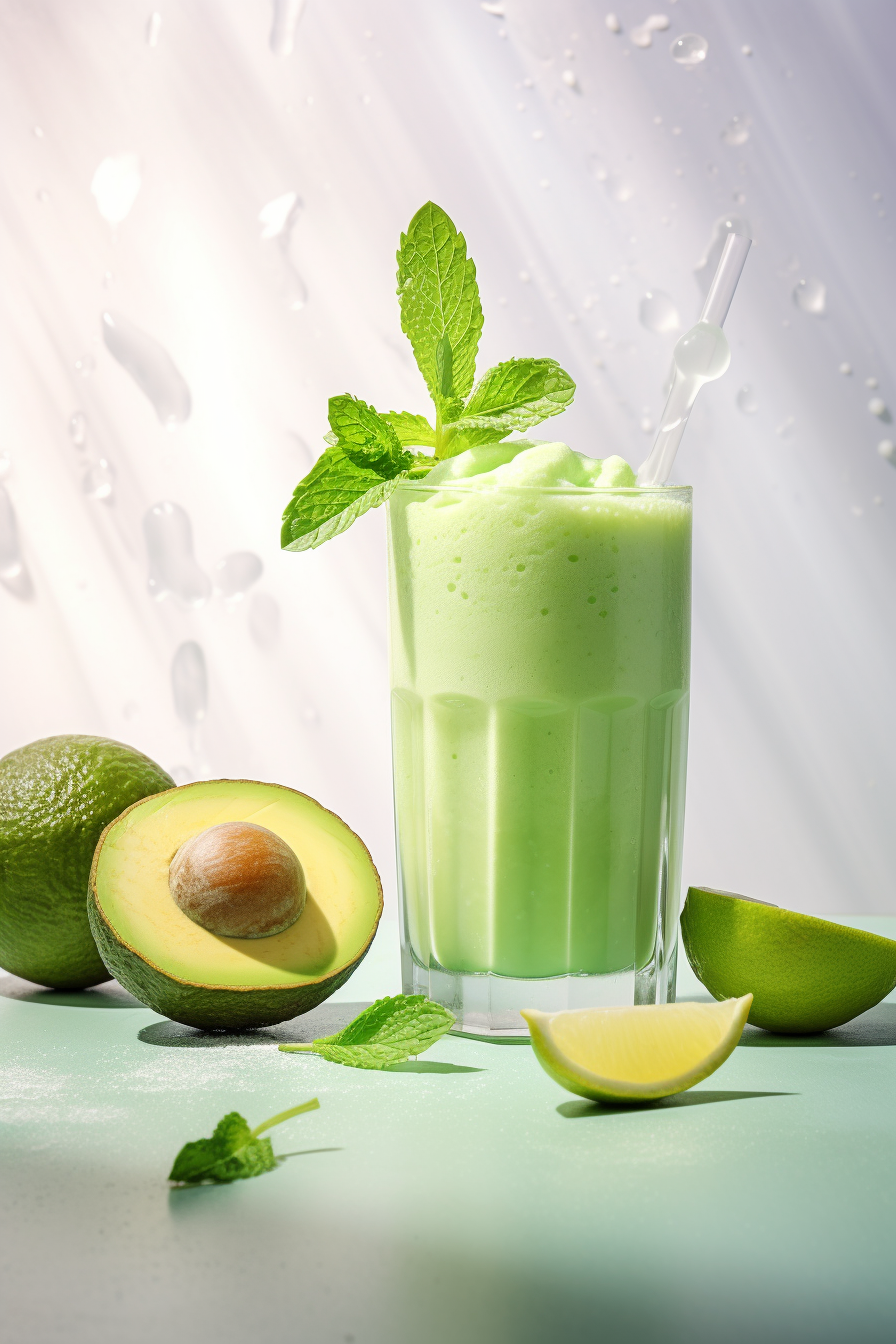 Keto Avocado and Lime Smoothie Preparation