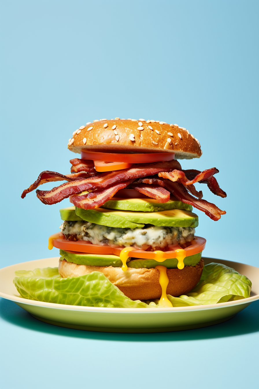 Assembling Keto Avocado Bacon Burgers