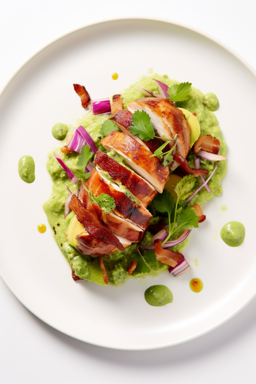 Keto Bacon-Wrapped Chicken Breast with Avocado Salsa Ready to Serve