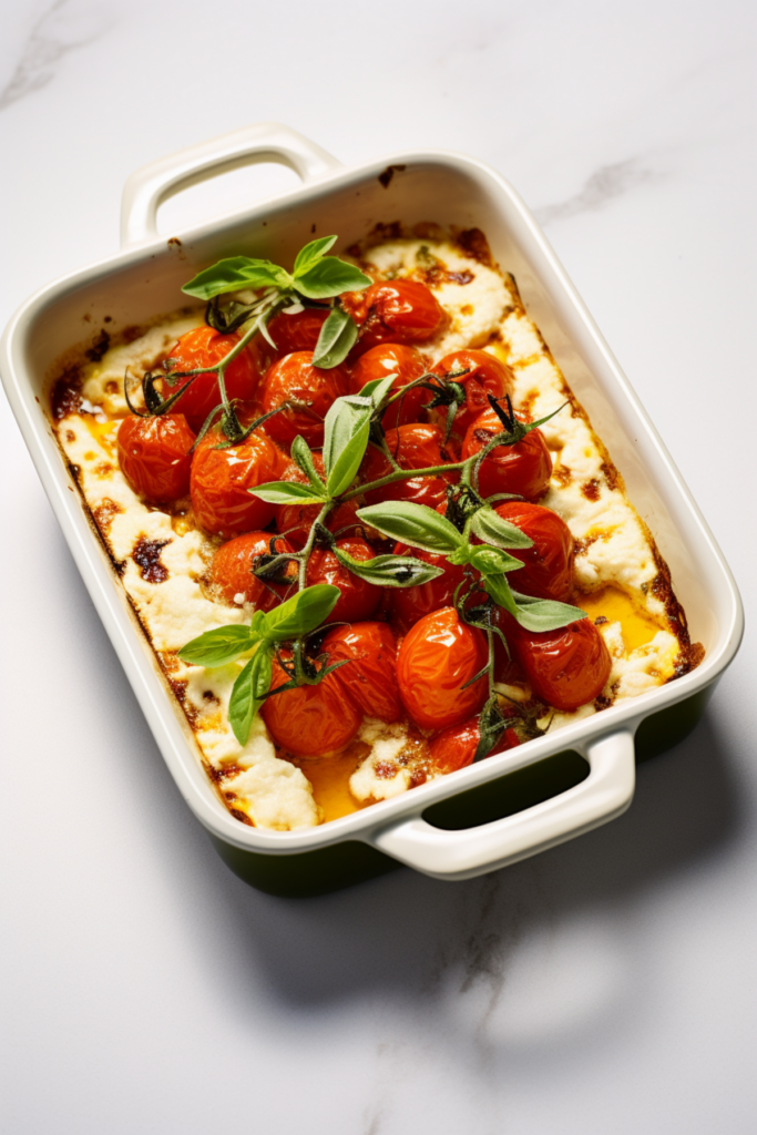 Keto Baked Ricotta with Roasted Garlic and Tomatoes_001