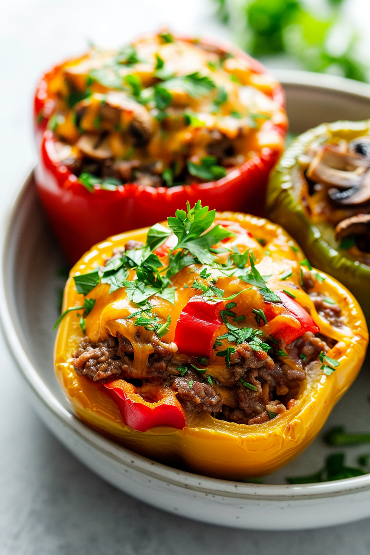 Keto Beef and Mushroom Stuffed Bell Peppers_001