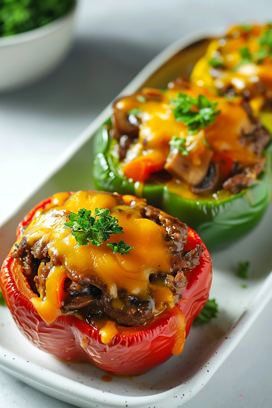 Keto Stuffed Peppers Ready to Serve