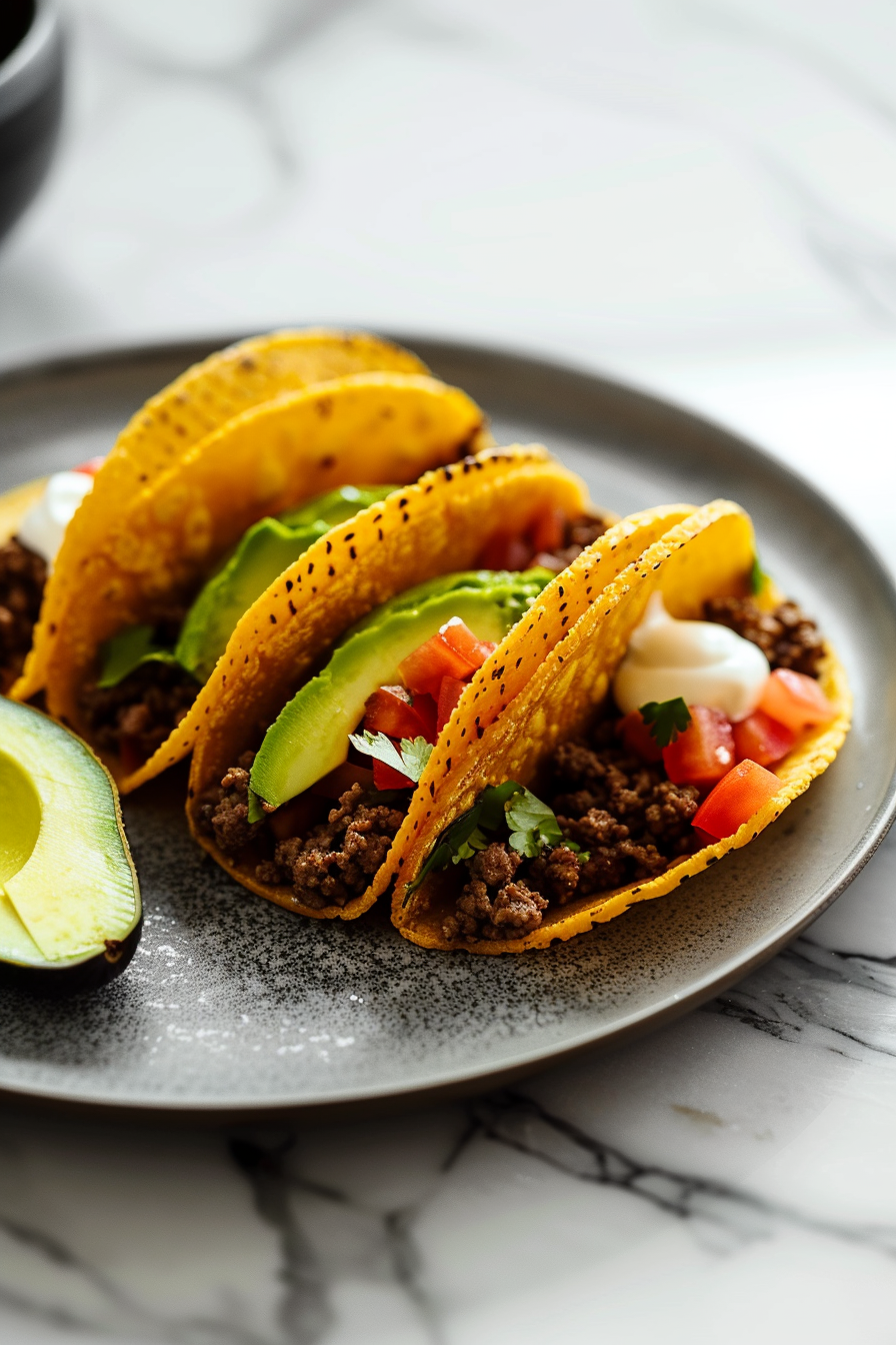 Keto Beef Tacos with Cheddar Cheese Shells