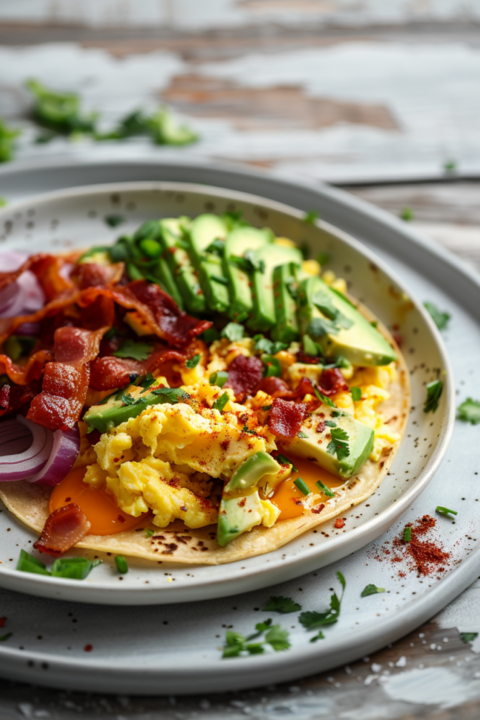 Keto Breakfast Tacos with Bacon and Avocado_001