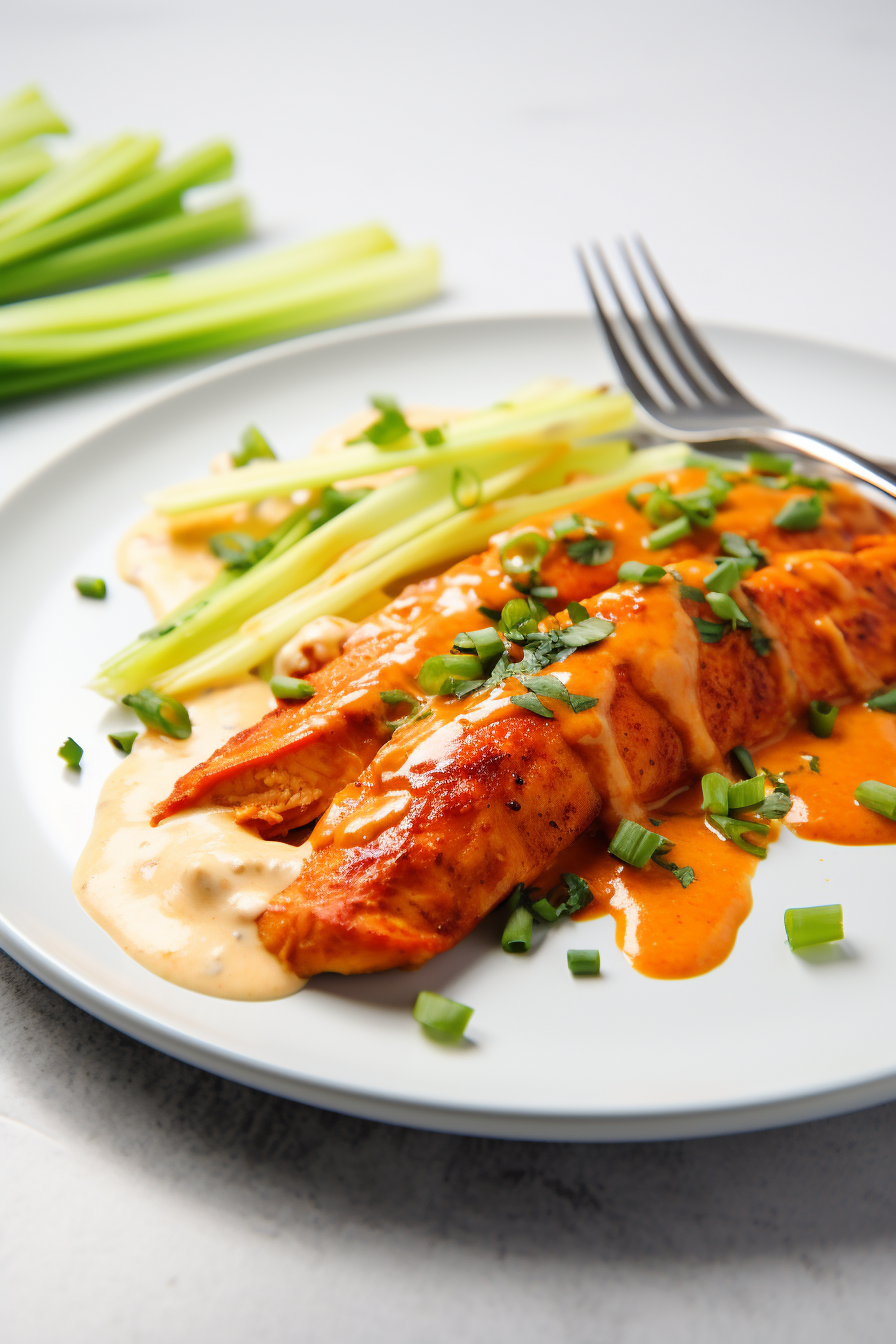 Keto Buffalo Chicken with Blue Cheese Dip