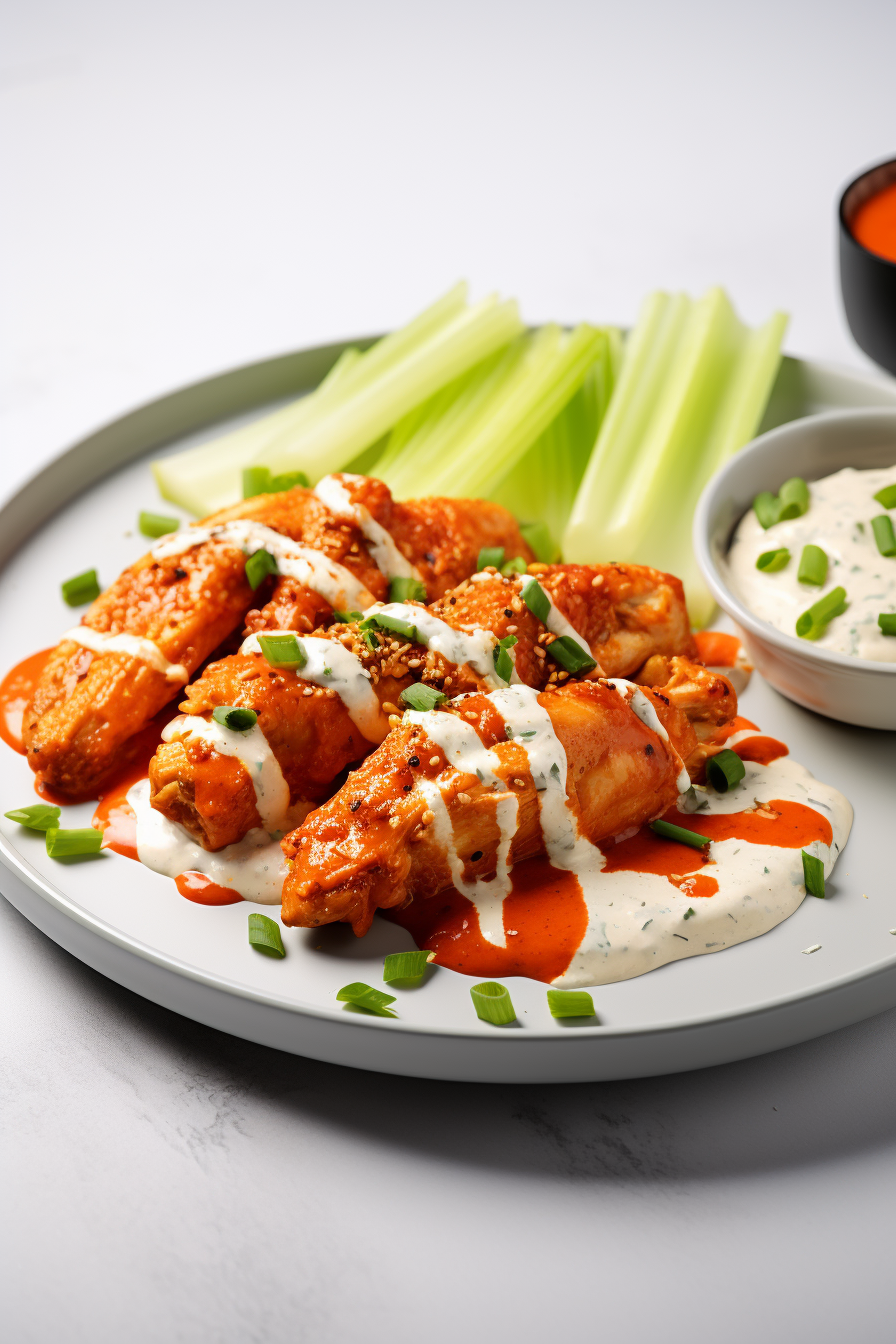 Keto Buffalo Chicken Breast with Blue Cheese Dip