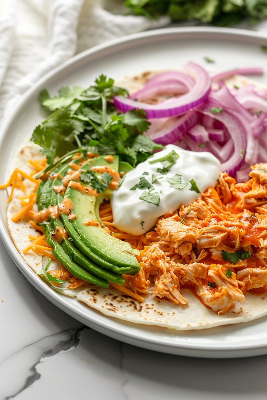 Ingredients for Keto Buffalo Chicken Tacos