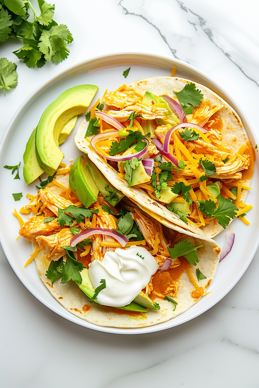 Keto Buffalo Chicken Tacos Ready to Serve